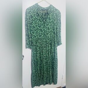 Madewell, Green Floral Dress, Size XXS Like New